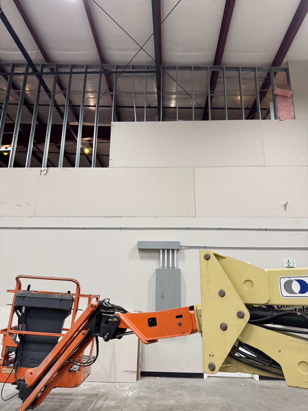 Commercial drywall space before work